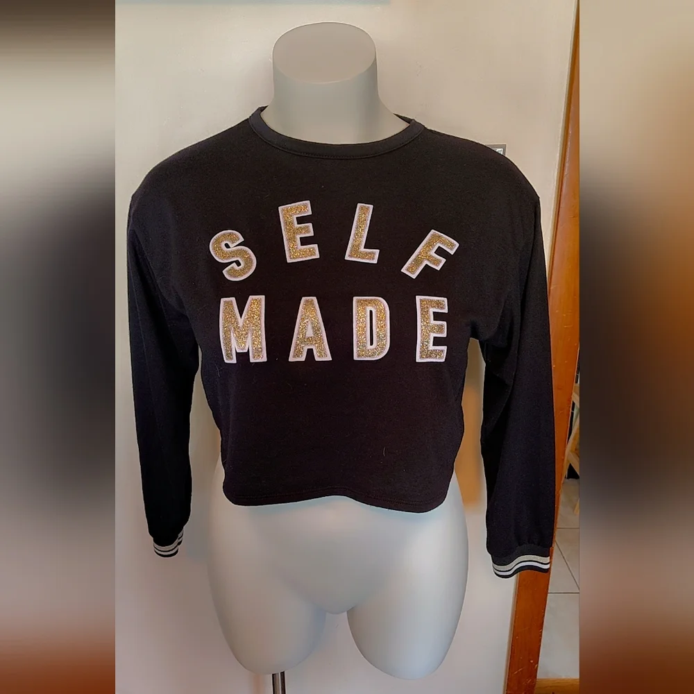 ✨ Papaya Black “SELF MADE” Crop Top ✨ - Picture 2 of 5
